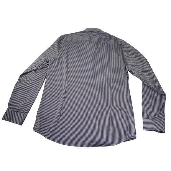 Kenneth Cole New York Men’s Black Striped Button Up Shirt Long Sleeve Size XL - Picture 8 of 11